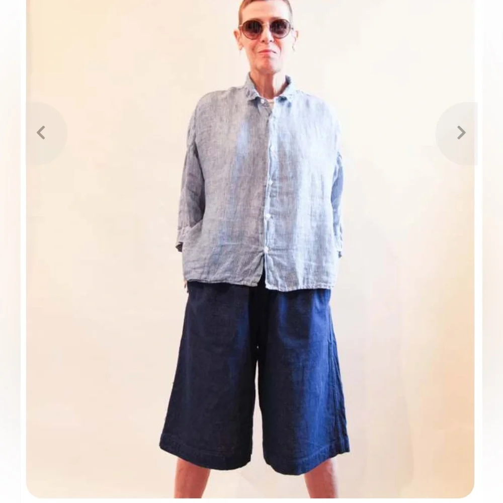 CP Shades Rooney Striped Cotton Blouse Sz M/L Boxy PRISTINE Price firm! - Picture 2 of 14